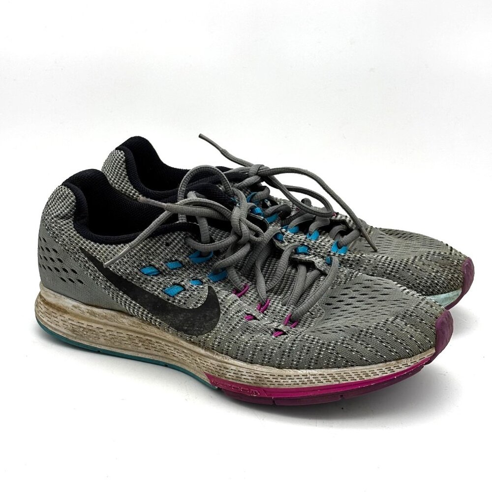 Nike Zoom Structure 19 Running Athletic Shoes Gray Teal Pink Lace Up Womens 11